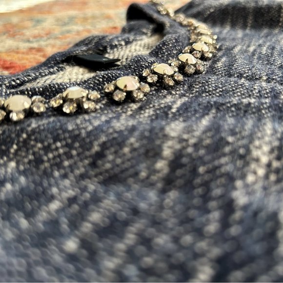 J. Crew Marled Embellished Neck Sweater Small - Picture 4 of 8